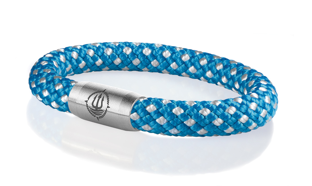 Bild von Segeltau Armband "Hiddensee" blau-weiß