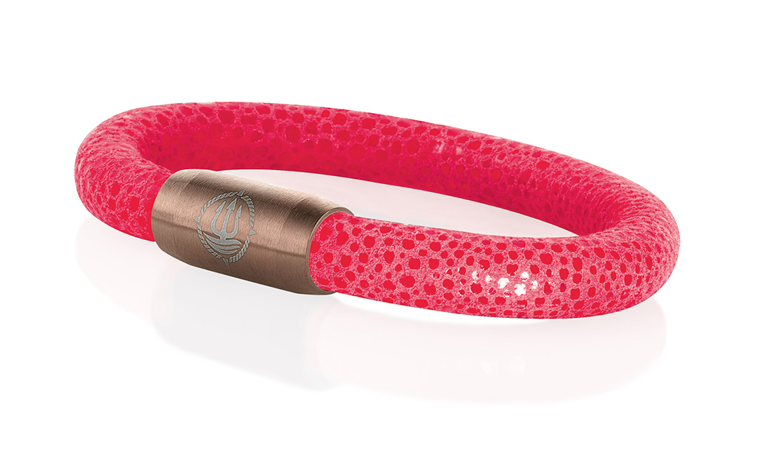 Bild von Leder Armband "Sylt" pink