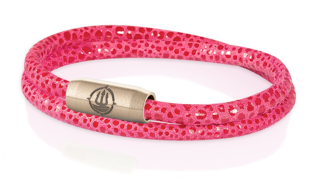 Bild von Leder Armband "Sylt" pink