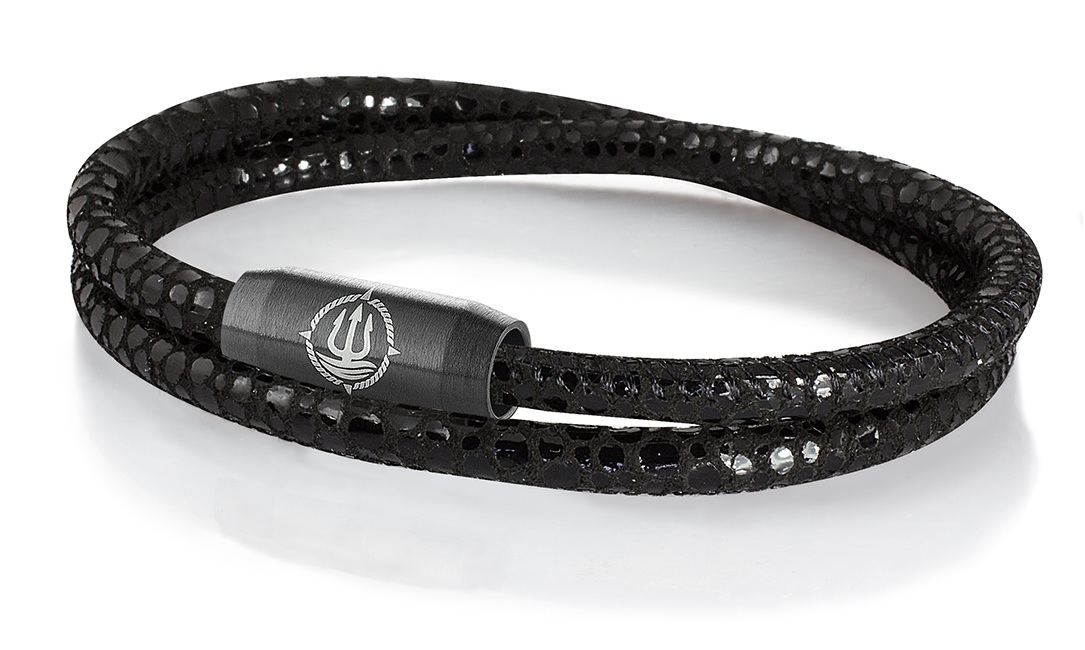 Bild von Leder Armband "Sylt" schwarz