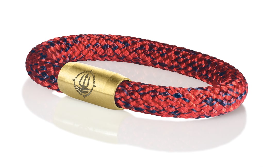 Bild von Segeltau Armband "Fehmarn" navyb.-rot