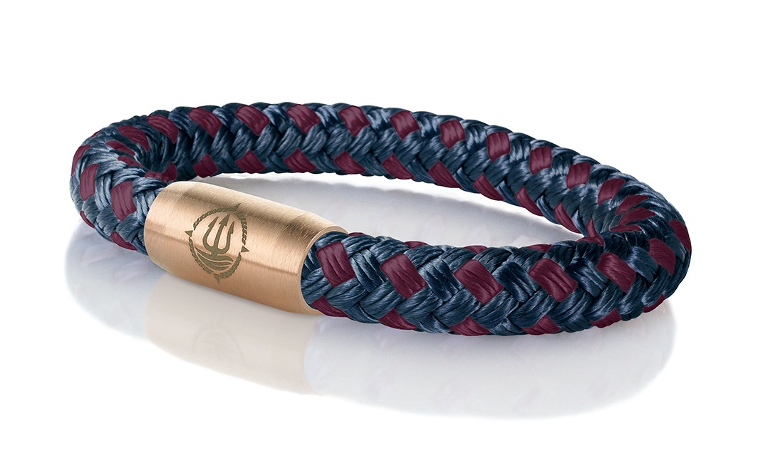 Bild von Segeltau Armband "Hiddensee" navyblau-bordeaux