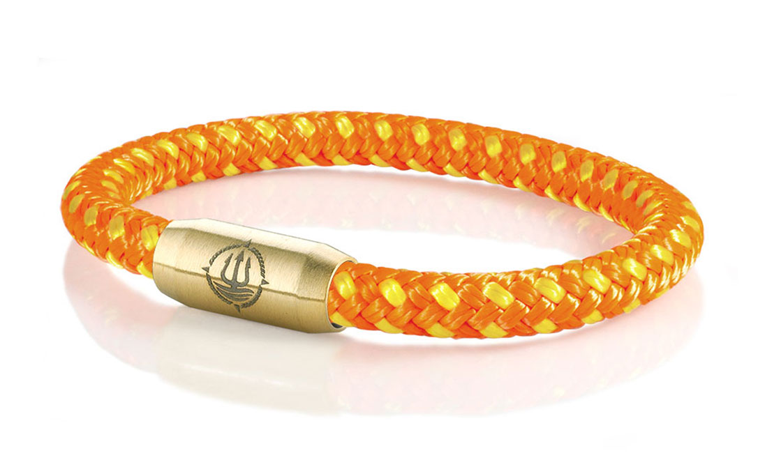 Bild von Segeltau Armband "Hiddensee" orange-gelb