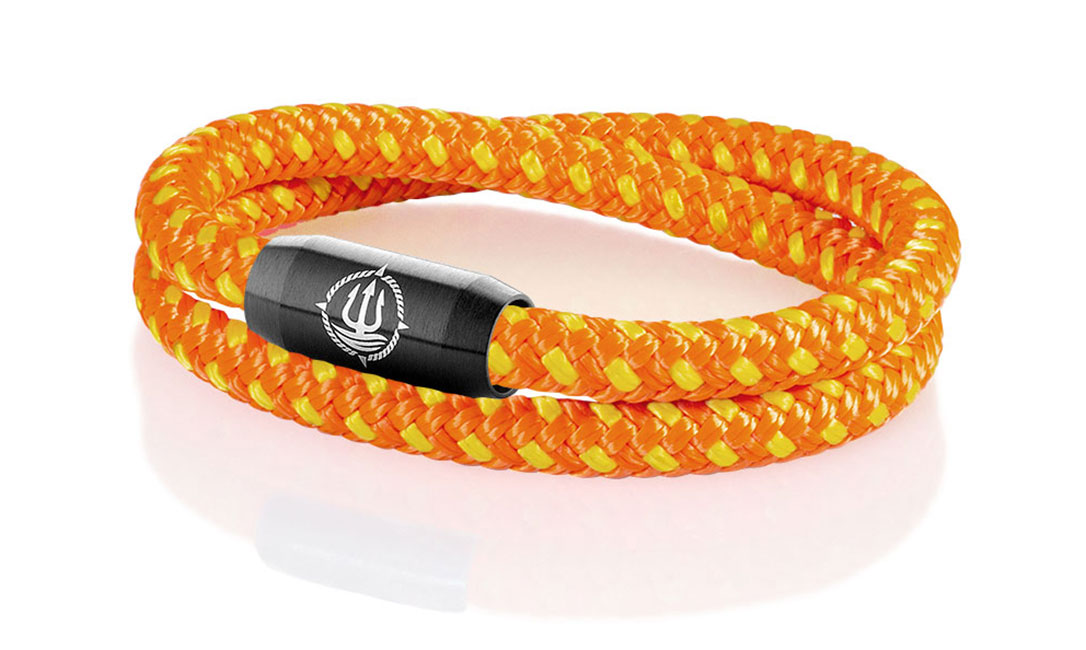 Bild von Segeltau Armband "Hiddensee" orange-gelb