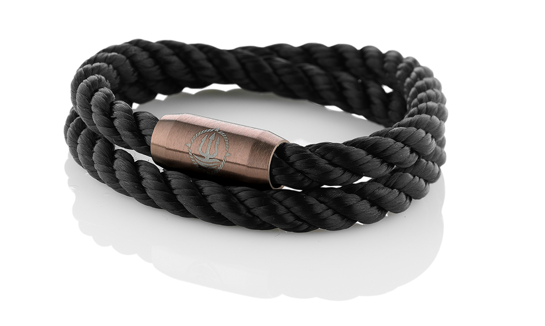 Bild von Segeltau Armband "Amrum" schwarz