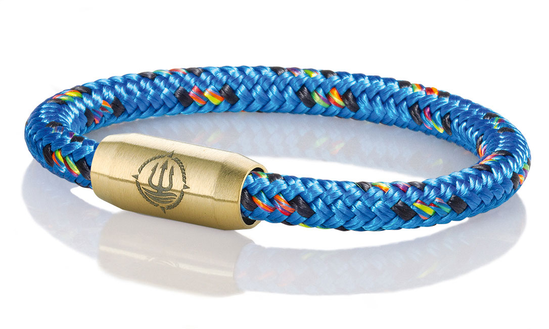 Bild von Segeltau Armband "Hiddensee" blau/multifarben