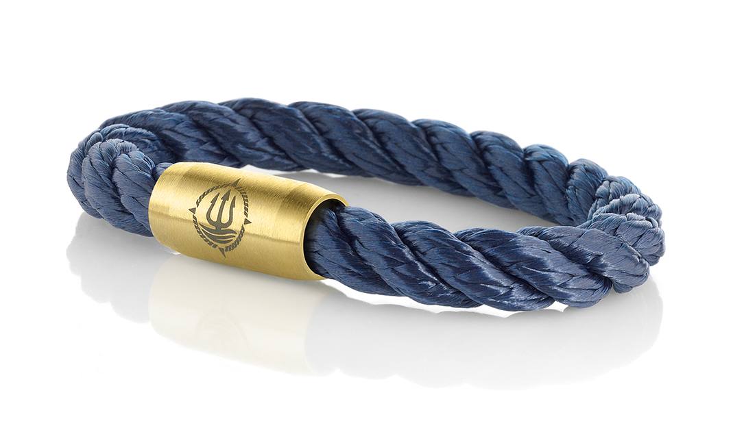 Bild von Segeltau Armband "Amrum" navy blau