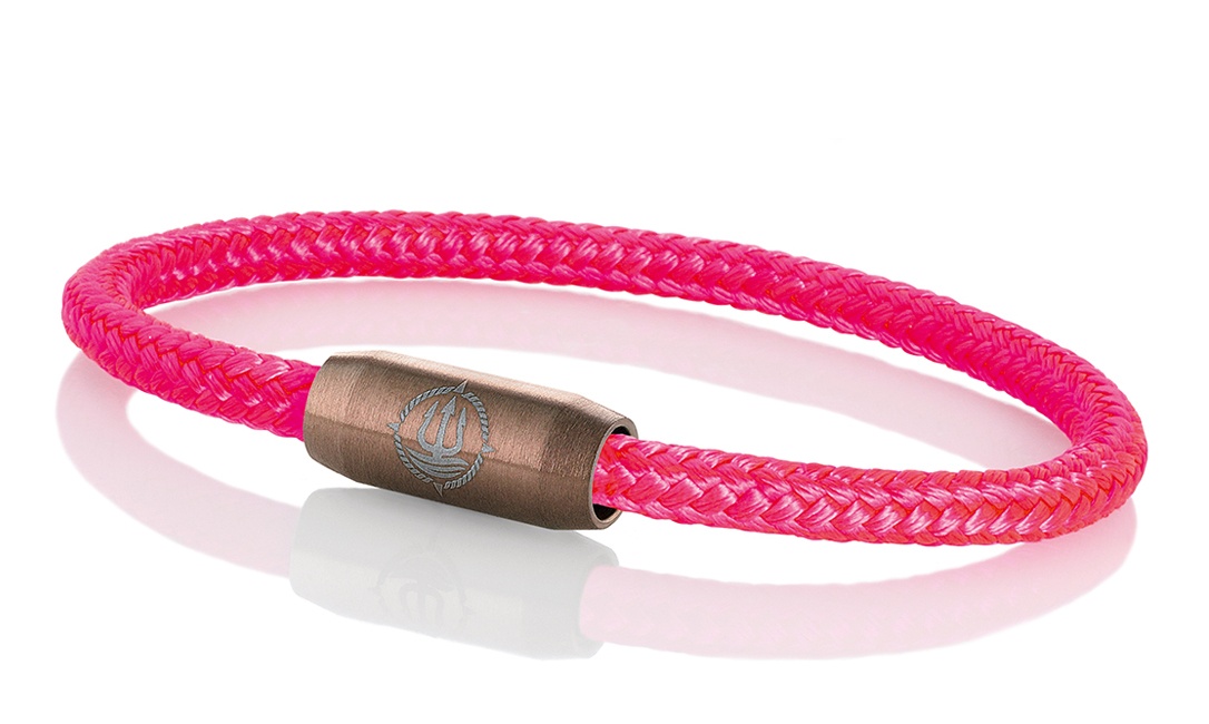 Bild von Segeltau Armband "Norderney" neonpink