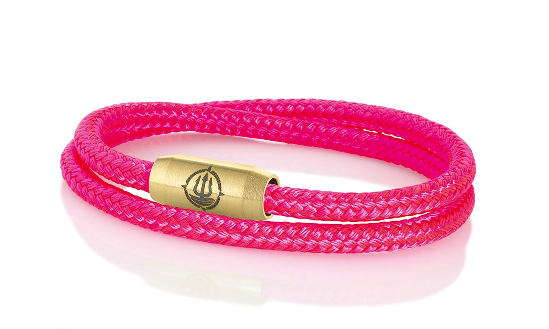 Bild von Segeltau Armband "Norderney" neonpink