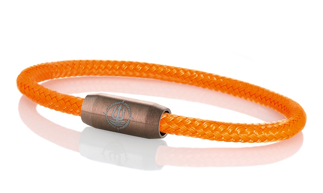 Bild von Segeltau Armband "Norderney" neonorange