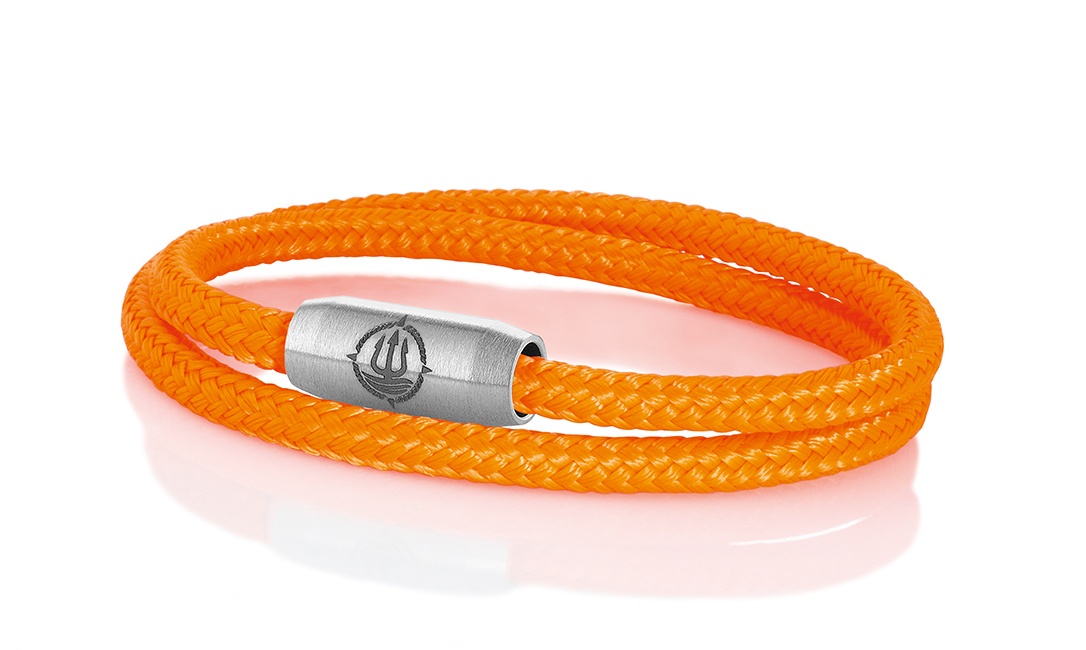 Bild von Segeltau Armband "Norderney" neonorange