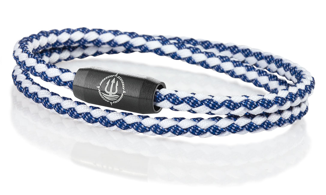 Bild von Segeltau Armband "Hiddensee" blau-weiß