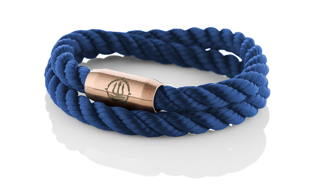 Bild von Segeltau Armband "Amrum" navy blau