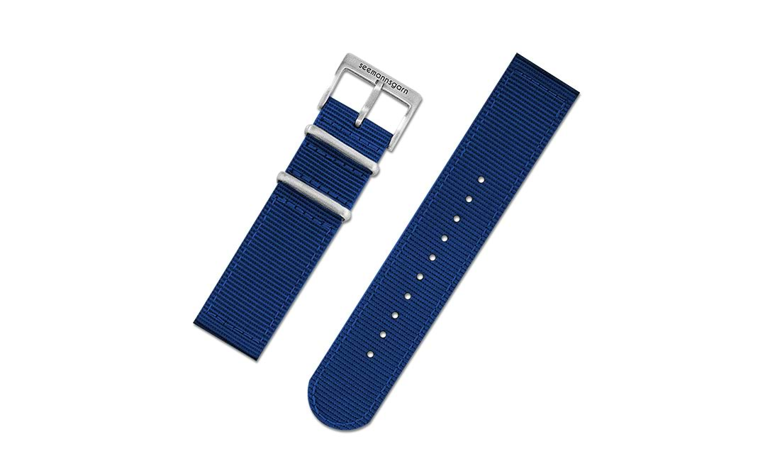 Bild von Seemannsgarn Uhrenband Edelstahl matt navy blau