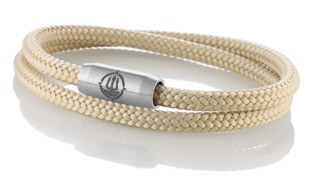 Bild von Segeltau Armband "Föhr" beige