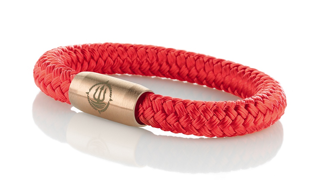 Bild von Segeltau Armband "Föhr" rot