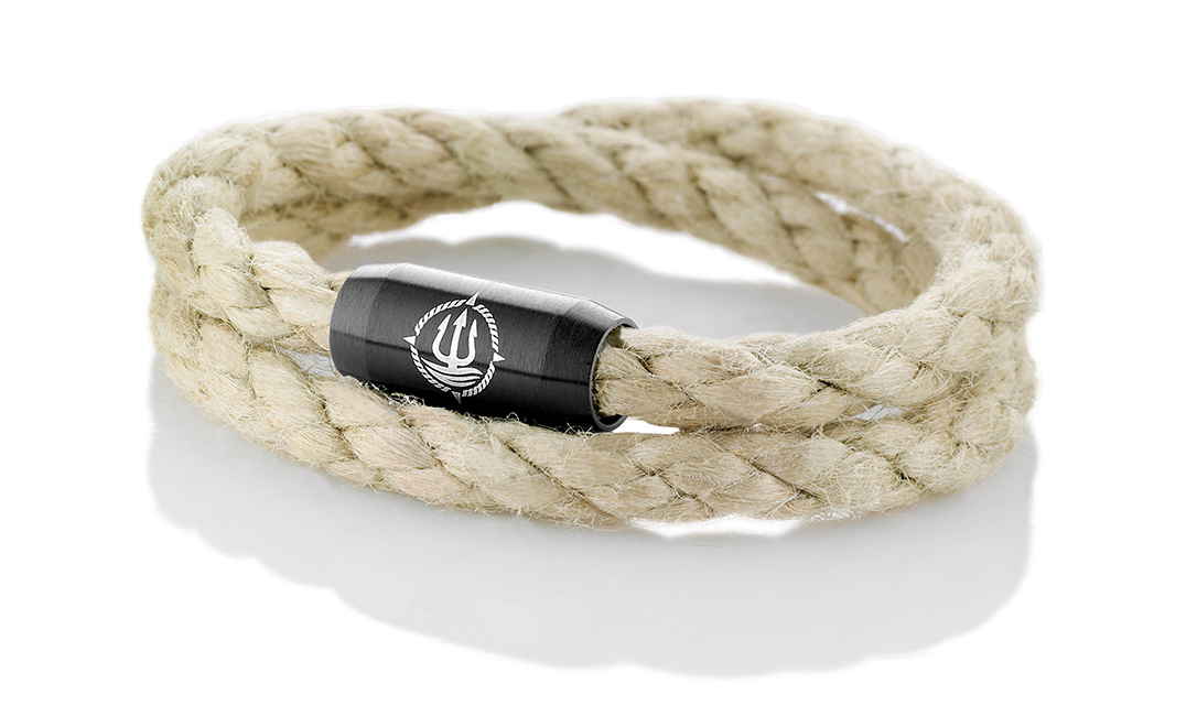 Bild von Segeltau Armband "Amrum" hanf farbig