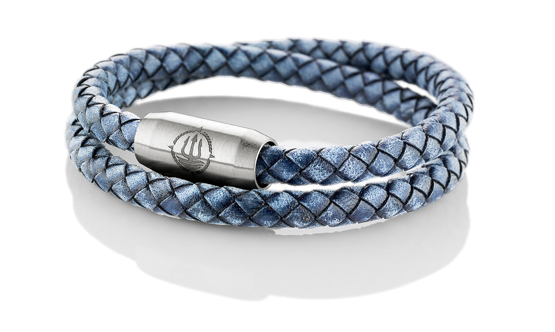 Bild von Leder Armband "Sylt" blau