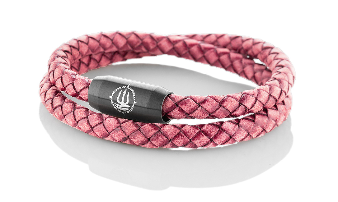 Bild von Leder Armband "Sylt" rot