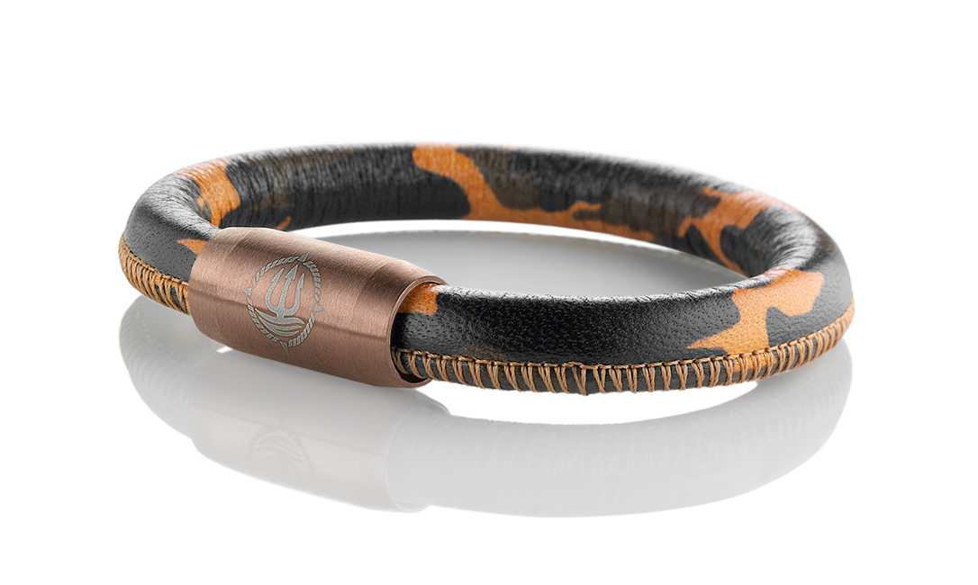 Bild von Leder Armband "Tortuga" orange